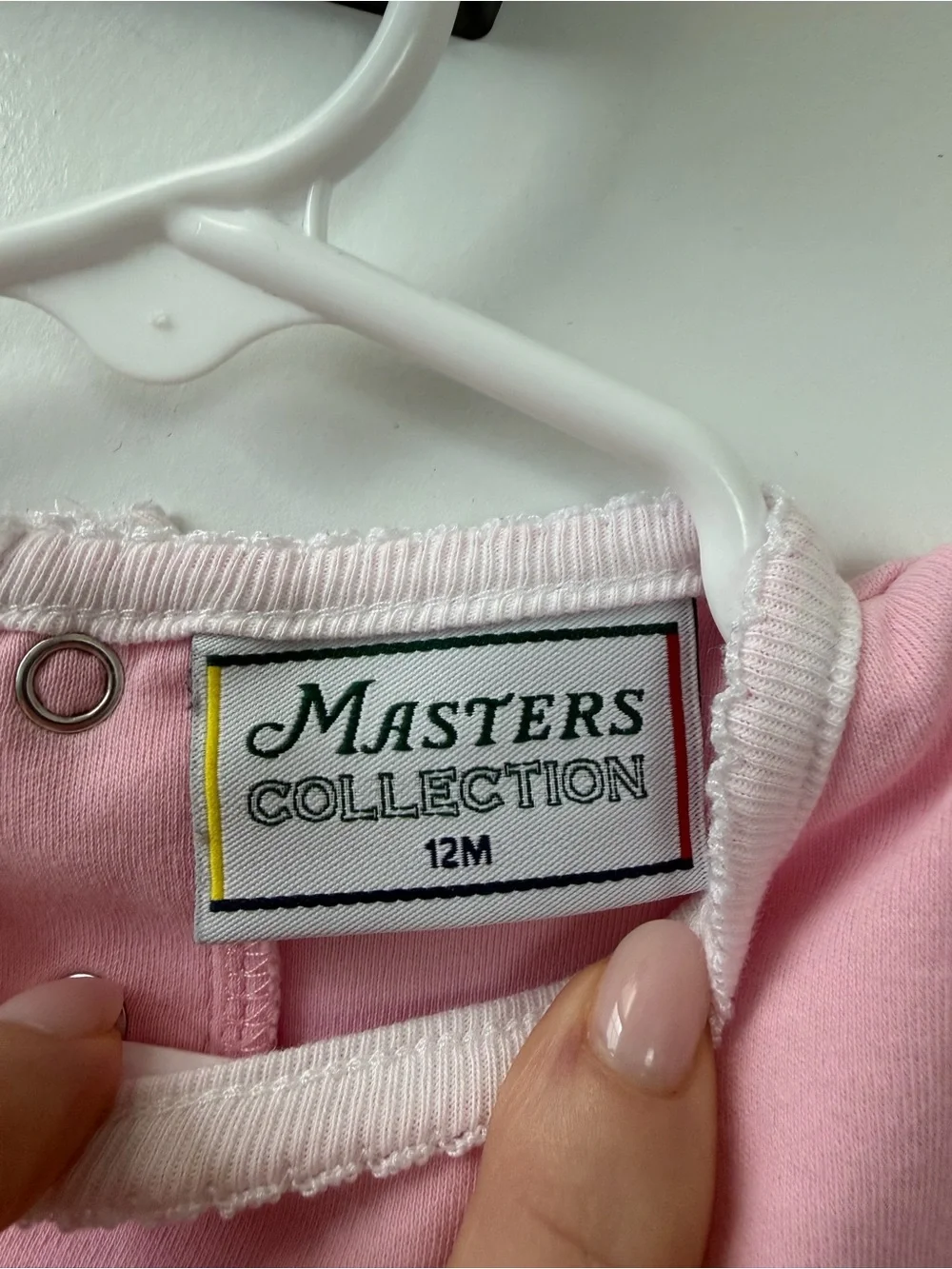 Masters Baby Onesie Pink Argyle Cotton Size 12 Months